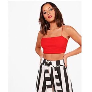 Cute red strappy crop top
